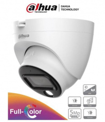 Cámara Domo Dahua Technology DAHUA HAC-HDW1509TLQ-A-LED - Cámara Domo Full Color de 5 MP con micrófo